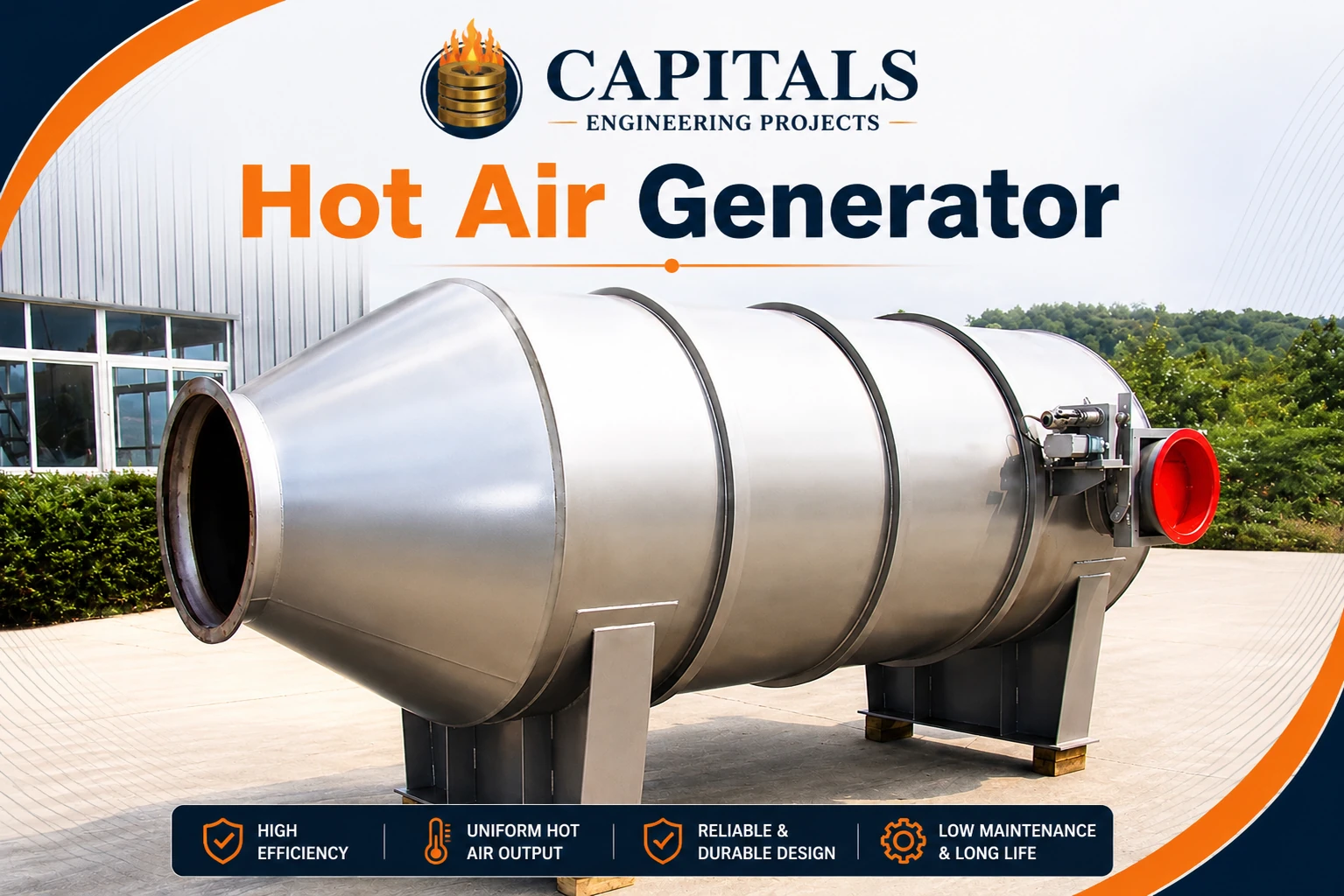 Industrial hot air generator manufactured at Capitals Engineering, Ambernath