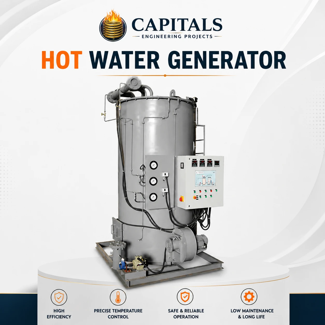 Hot water generator unit fabricated at Capitals Engineering Projects, Maharashtra